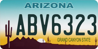 AZ license plate ABV6323