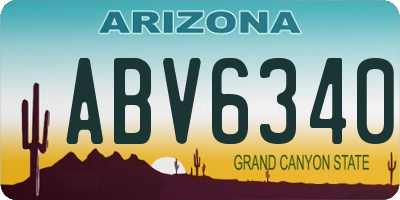 AZ license plate ABV6340