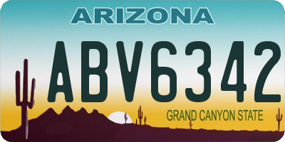 AZ license plate ABV6342