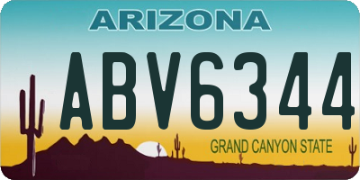 AZ license plate ABV6344