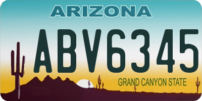 AZ license plate ABV6345