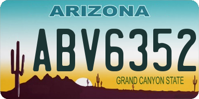 AZ license plate ABV6352