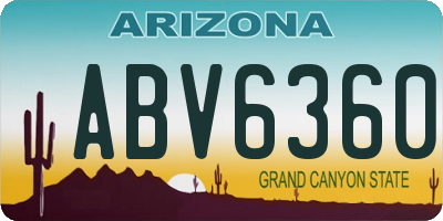 AZ license plate ABV6360