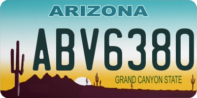 AZ license plate ABV6380