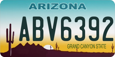 AZ license plate ABV6392