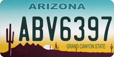 AZ license plate ABV6397