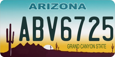 AZ license plate ABV6725