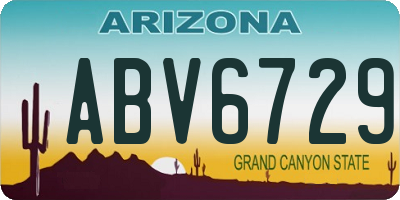 AZ license plate ABV6729