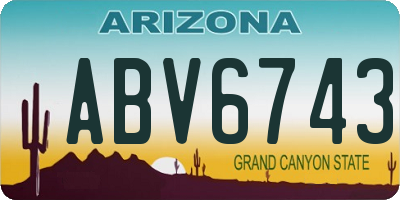AZ license plate ABV6743