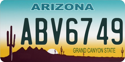 AZ license plate ABV6749