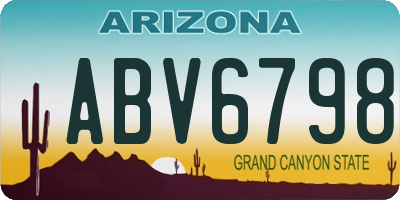 AZ license plate ABV6798