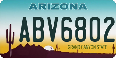 AZ license plate ABV6802