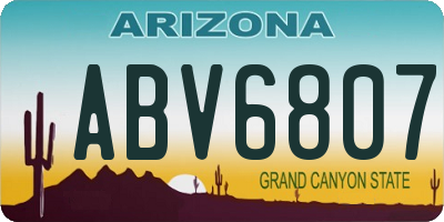 AZ license plate ABV6807