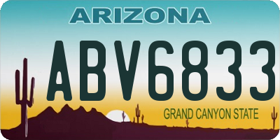 AZ license plate ABV6833