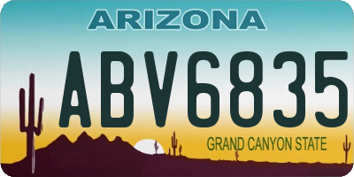 AZ license plate ABV6835