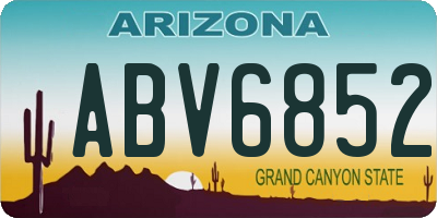 AZ license plate ABV6852