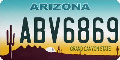 AZ license plate ABV6869