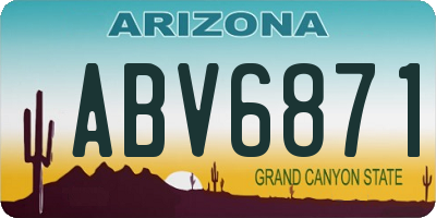 AZ license plate ABV6871