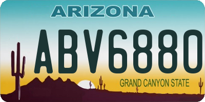 AZ license plate ABV6880
