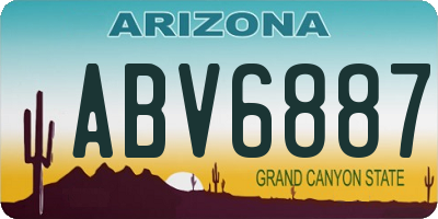 AZ license plate ABV6887