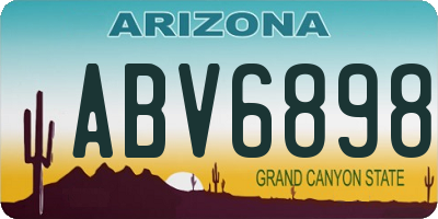 AZ license plate ABV6898