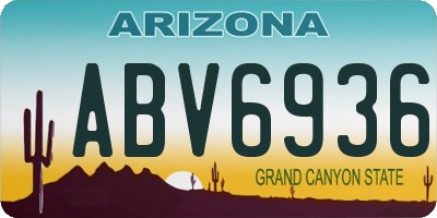 AZ license plate ABV6936