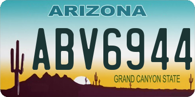 AZ license plate ABV6944