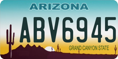 AZ license plate ABV6945
