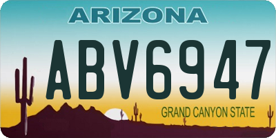 AZ license plate ABV6947