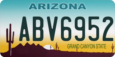 AZ license plate ABV6952