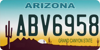 AZ license plate ABV6958