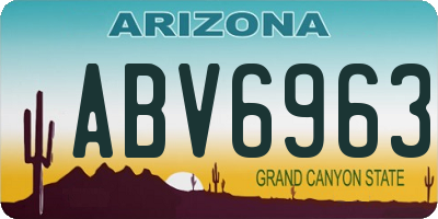 AZ license plate ABV6963