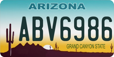 AZ license plate ABV6986