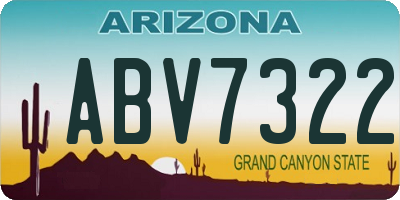 AZ license plate ABV7322