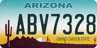 AZ license plate ABV7328