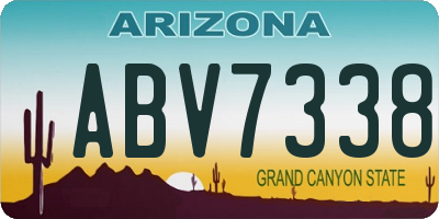 AZ license plate ABV7338