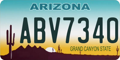 AZ license plate ABV7340