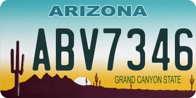 AZ license plate ABV7346