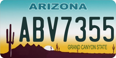 AZ license plate ABV7355