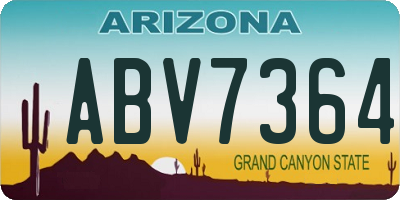 AZ license plate ABV7364