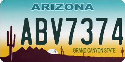 AZ license plate ABV7374
