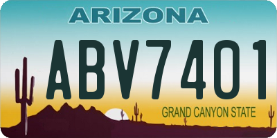 AZ license plate ABV7401