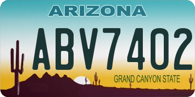 AZ license plate ABV7402