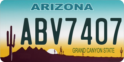 AZ license plate ABV7407
