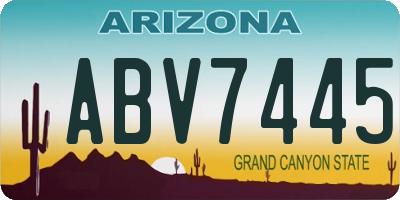AZ license plate ABV7445