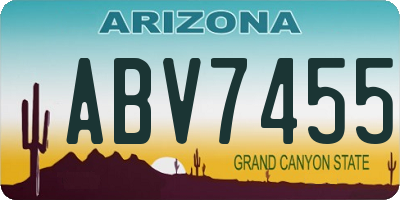 AZ license plate ABV7455