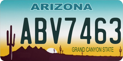 AZ license plate ABV7463