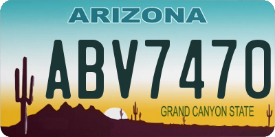 AZ license plate ABV7470