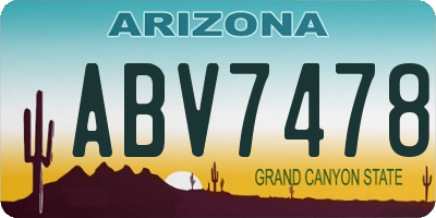 AZ license plate ABV7478