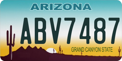 AZ license plate ABV7487